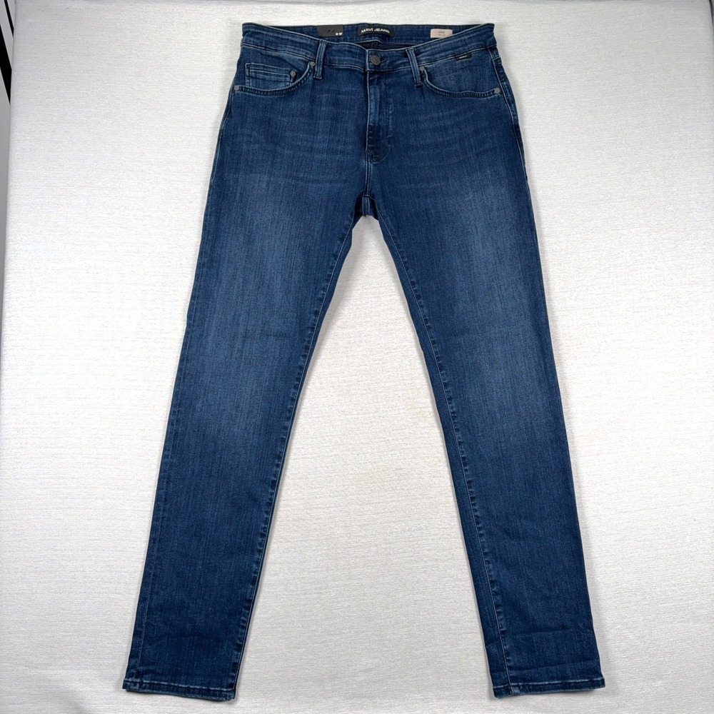 Mavi Jake Slim Leg Jeans Mens 35x34 Blue NEW